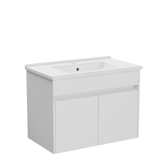 VitrA S50+ 800mm 2 Door Vanity Unit & Basin White High Gloss