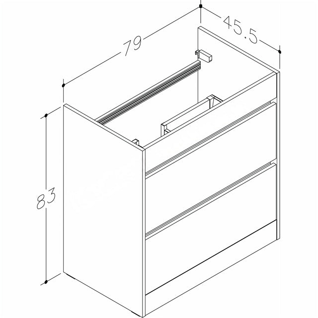 Best 2 Drawer Floorstanding Vanity Unit & Basin 790mm Savannah Green