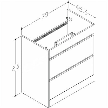 Best 2 Drawer Floorstanding Vanity Unit & Basin 790mm Savannah Green