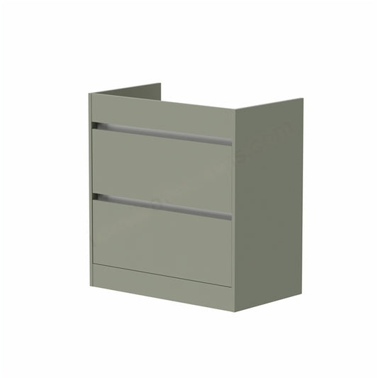Best 2 Drawer Floorstanding Vanity Unit & Basin 790mm Savannah Green