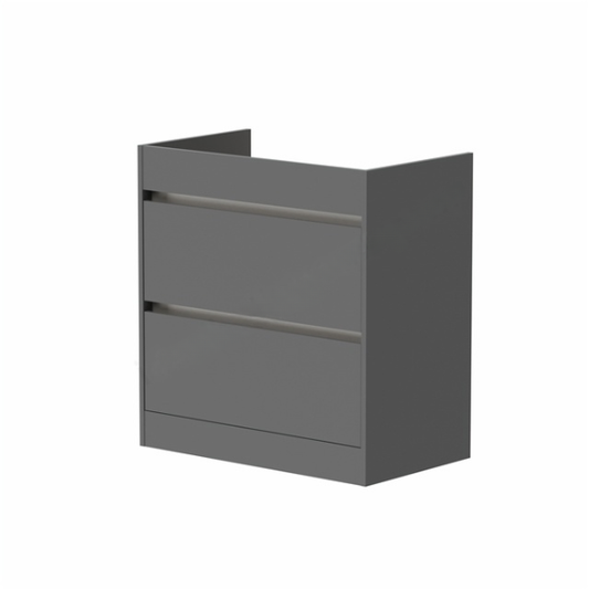 Best 2 Drawer Floorstanding Vanity Unit & Basin 790mm Matte Grey