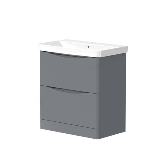 Best 2 Drawer Floorstanding Vanity Unit & Basin 560mm Matte Grey