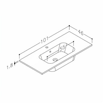 Best 2 Drawer Vanity Unit & Basin 1000mm Light Oak